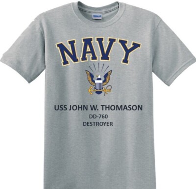 USS JOHN W.THOMASON *DD-760* DESTROYER*NAVY EAGLE*T-SHIRT.OFFICIALLY LICENSED