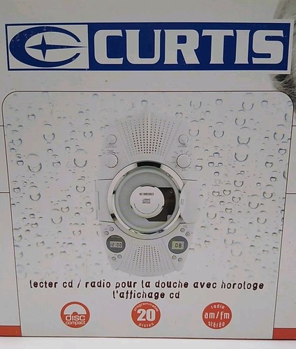 CURTIS CD Shower Radio NOS 20 Track Programmable Memory LCD Display Clock NEW!!! - Picture 2 of 8