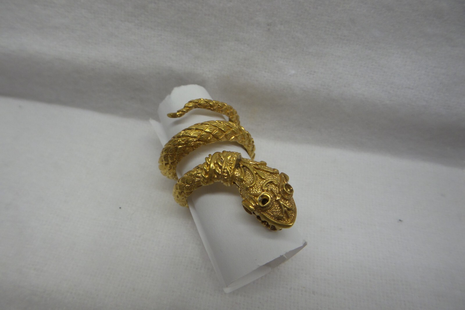 Heavy Detailed Solid 14kt Double Coiled Snake Rin… - image 14