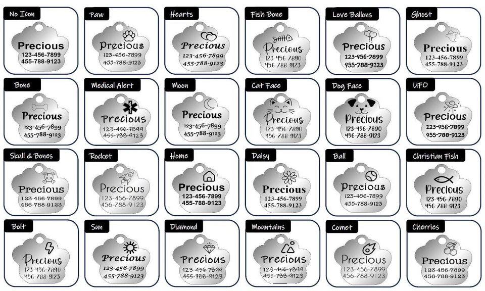 Deep Engraving, Glitter Paw Pet ID Tag, Custom Engraved, Dog Tags Personalized - Image 3 of 4