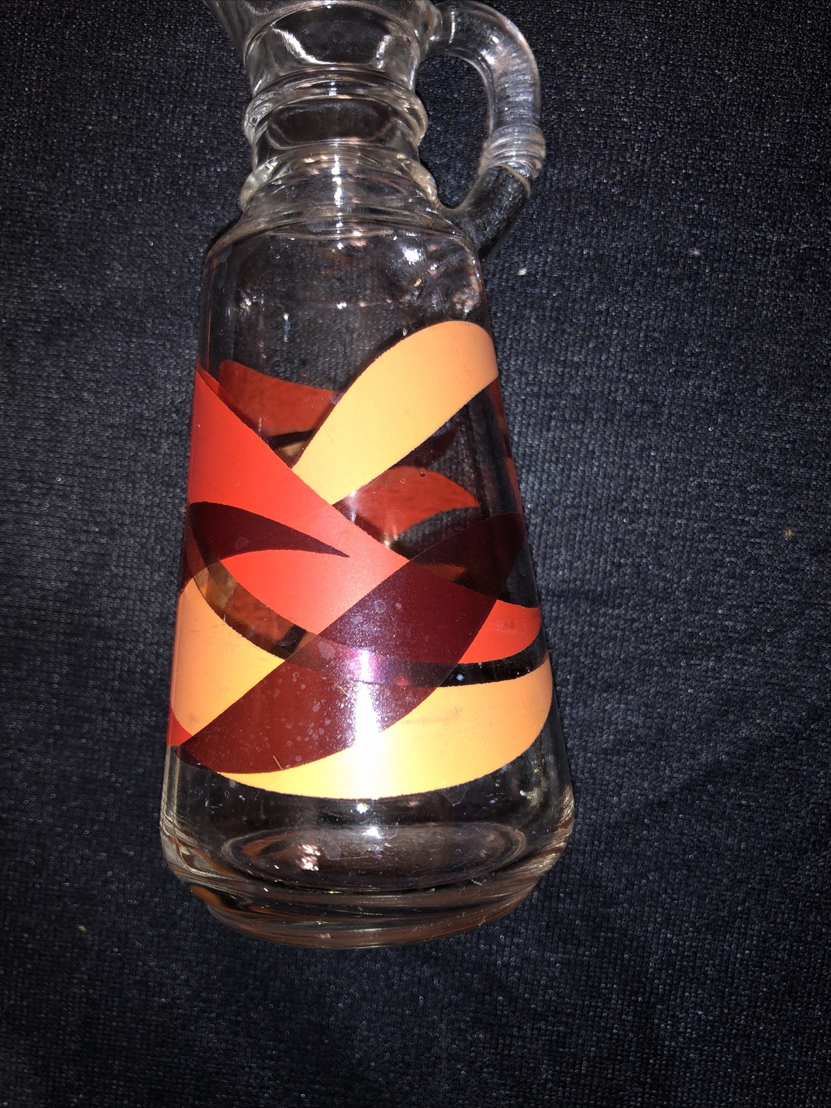 Depression Glass Anchor Hocking Red Tangerine Orange Ribbon Condiment