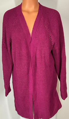 Member's Mark Ladies' Raspberry Chenille Cardigan Open Front Small