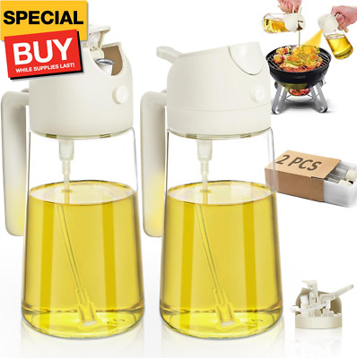 Oil Sprayer for Cooking 2pcs,2 in 1 Oil Dispenser and Oil Sprayer Kitchen Gadget