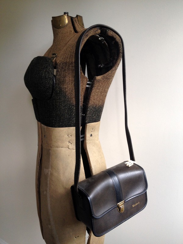 Vintage Kodak Dark Brown & Black Field Case Camera Carrying Bag vtg 80s 90s
