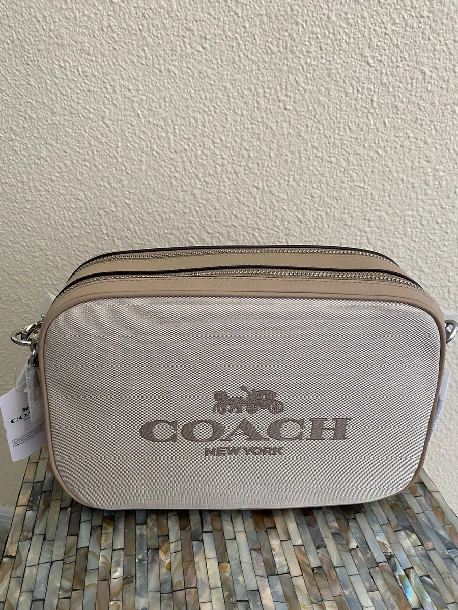 Coach Canvas and smooth leather Jes Crossbody Silver/Natural Style No. 6519