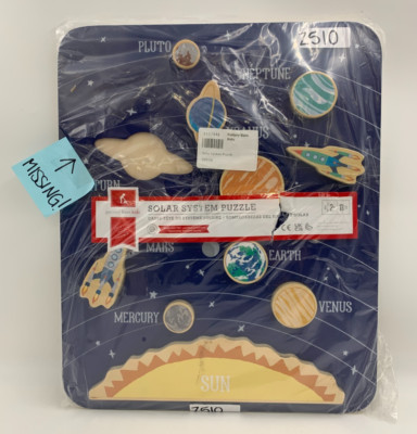 Pottery Barn Kids Solar System Wooden Puzzle 19.75'' #Z510 SATURN PIECE MISSING!!