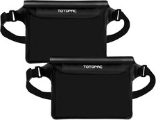 2-Pack Waterproof Fanny Pack Phone Pouch Dry Bag Water Sports Black  Black 