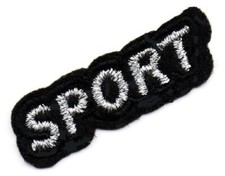2 Patch Sport White Soccer Hockey Men Coat Vest Polo Jacket Badge Applique Emblm