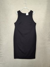 Forever 21 Women Dress 2X Black Poly Blend Sleeveless Straight Pencil Knee Lengt