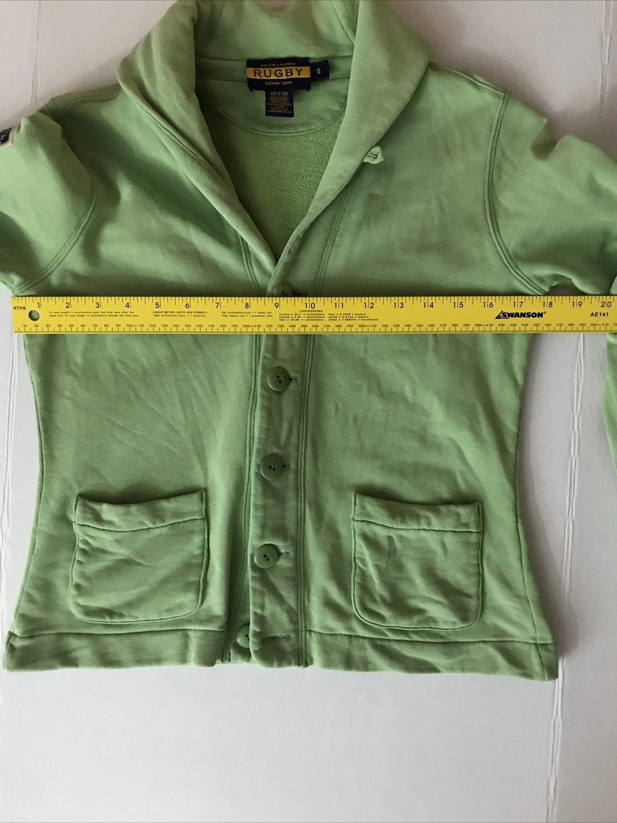 Polo Ralph Lauren Rugby Varsity Green Cardigan Sweate… Gem