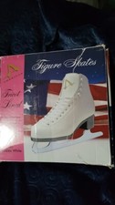American Figure Skates Womens Size 6 White with Box Tricot Lined Style 522 LN