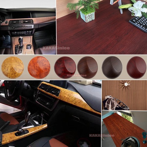 Flexible Furniture Wood Grain 3D Textured Satin Vinyl Wrap Car House Sticker  AB - Bild 1 von 36