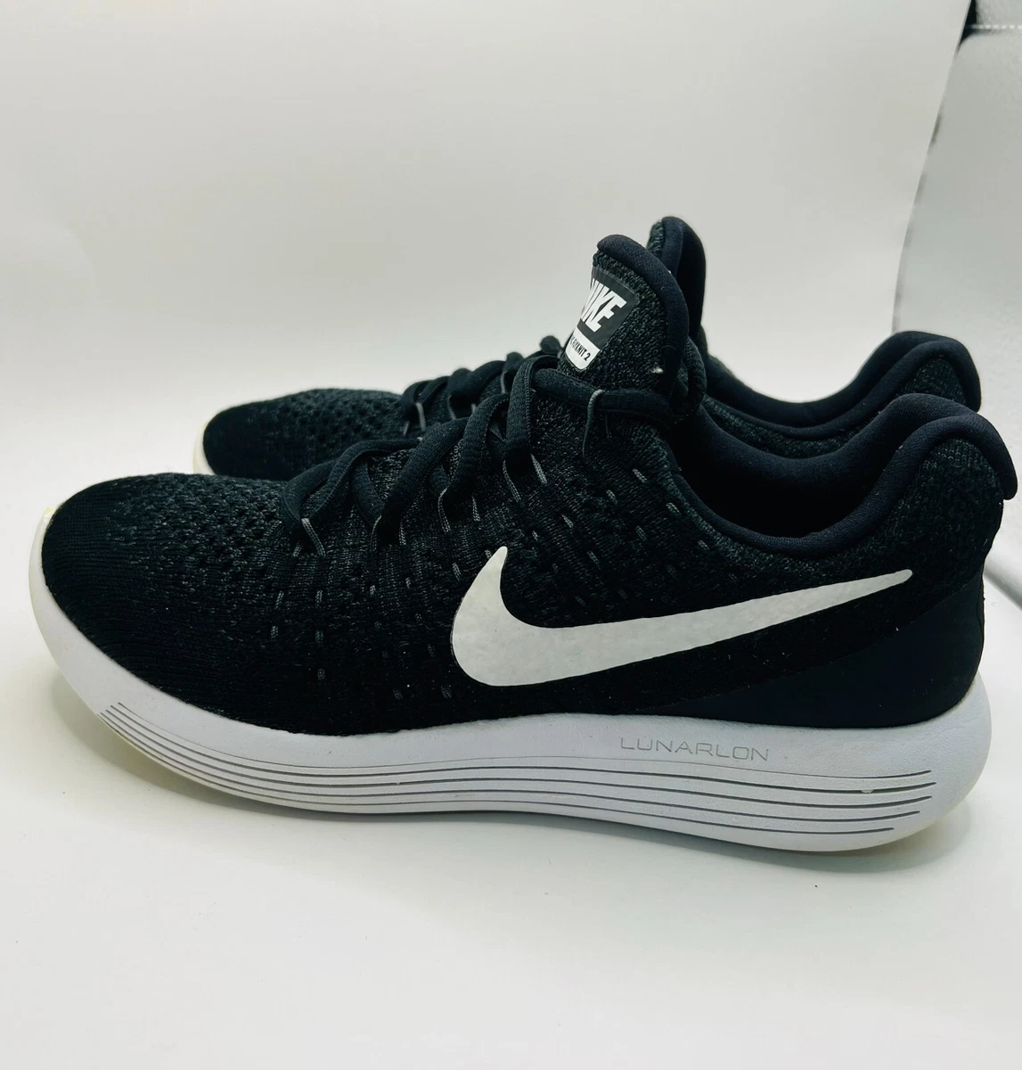 Nike LunarEpic Low Flyknit 2 GS II Black 5.5Y Running Shoes 869990 001