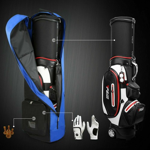 Golf Travel Bag Foldable Airlines Rolling Golf Club Travel Cover Protector Wheel - Picture 5 of 18