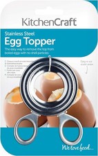 KitchenCraft Boiled Egg Topper, Stainless Steel, 10 x 7 x 0.5cm, Silver