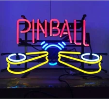Pinball Machine Video Game Room Wizard 17"x14" Neon Sign Light Lamp Real Glass