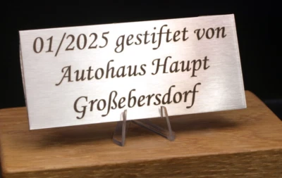 LASER-FANTASY Edelstahlschild Gravur personalisiert Namensschild Türschild versch. Größen