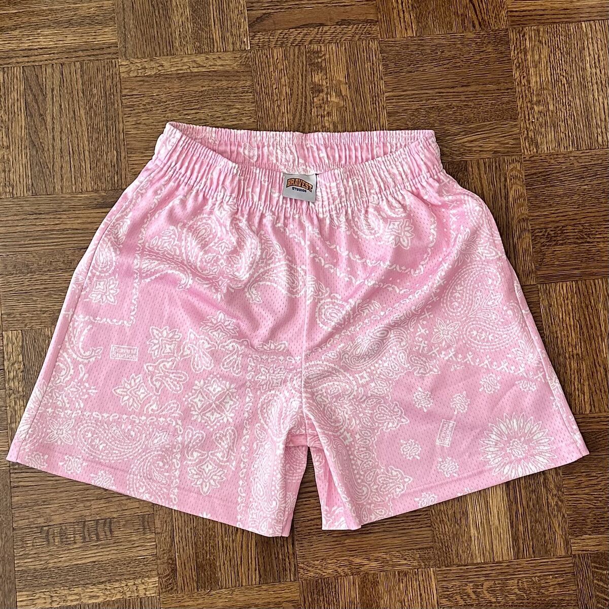 Bravest Studios Porcelain Paisley Pink Mesh Shorts Medium Bravest Studios Porcelain Paisley Pink Mesh Shorts Medium