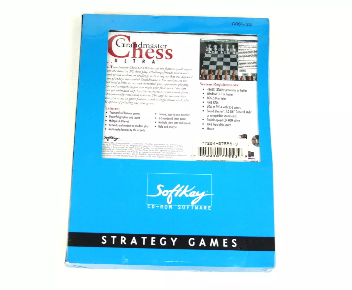 Softkey Grandmaster Chess Ultra CD-ROM Windows 95 3.1 PC Game