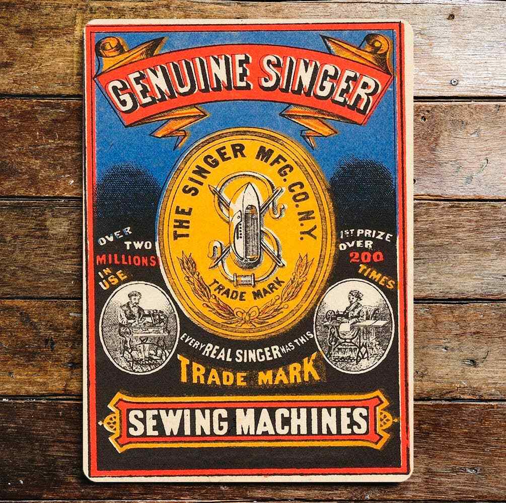 Insegna In Metallo Per Casa Delle Bambole - Riproduzione Macchina Da Cucire Singer, Scala 1:12