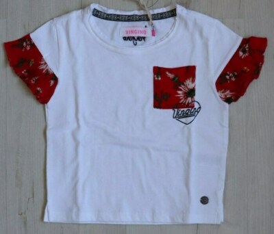 VINGINO GIRLS T-SHIRT IZEM  REAL WHITE NEU Gr. 104 / 4 Y 