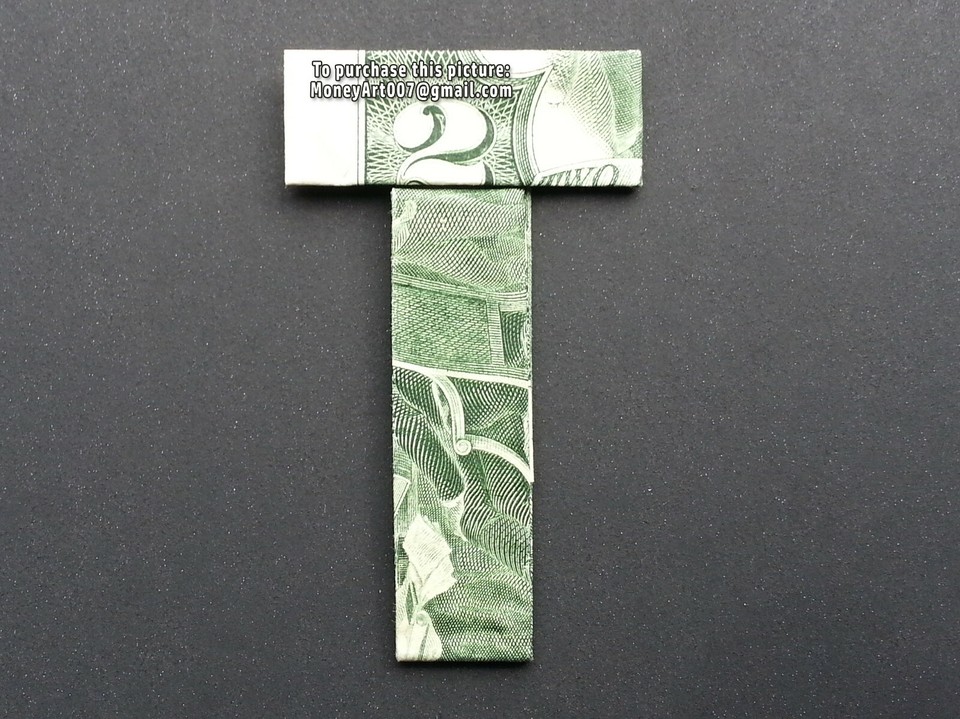 MONEY ORIGAMI LETTERS Made with REAL TWO Dollar Bill Cash Currency ...