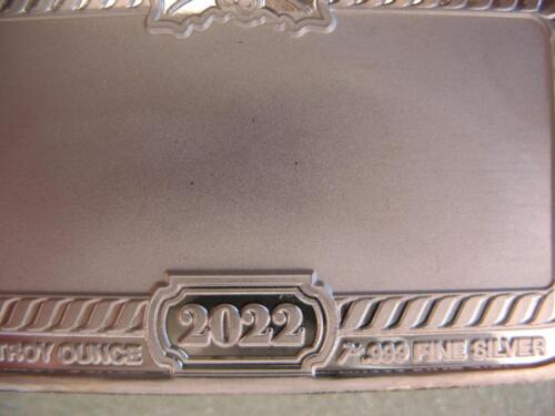 1-OZ CUTE 2022 BABY'S FIRST CHRISTMAS TEDDY BEAR ENGRAVE .999 SILVER BAR+GOLD - Picture 8 of 8