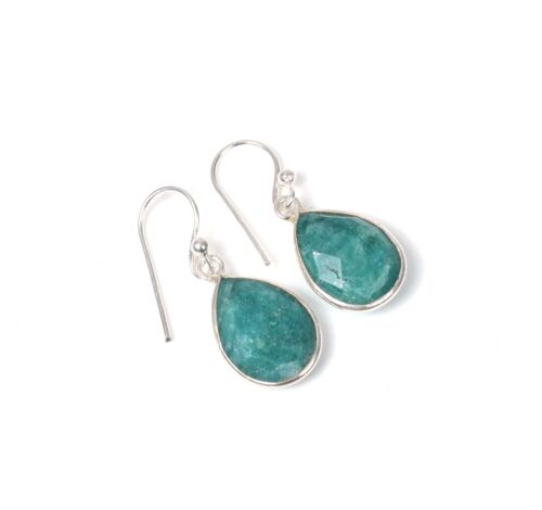 925 Solid Sterling Silver Green Onyx,Garnet Multi Stone Hook Earring Ji760 - Picture 59 of 81