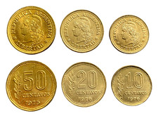 Argentina 3 Coins Set 50, 20, 10 Centavos World Coins