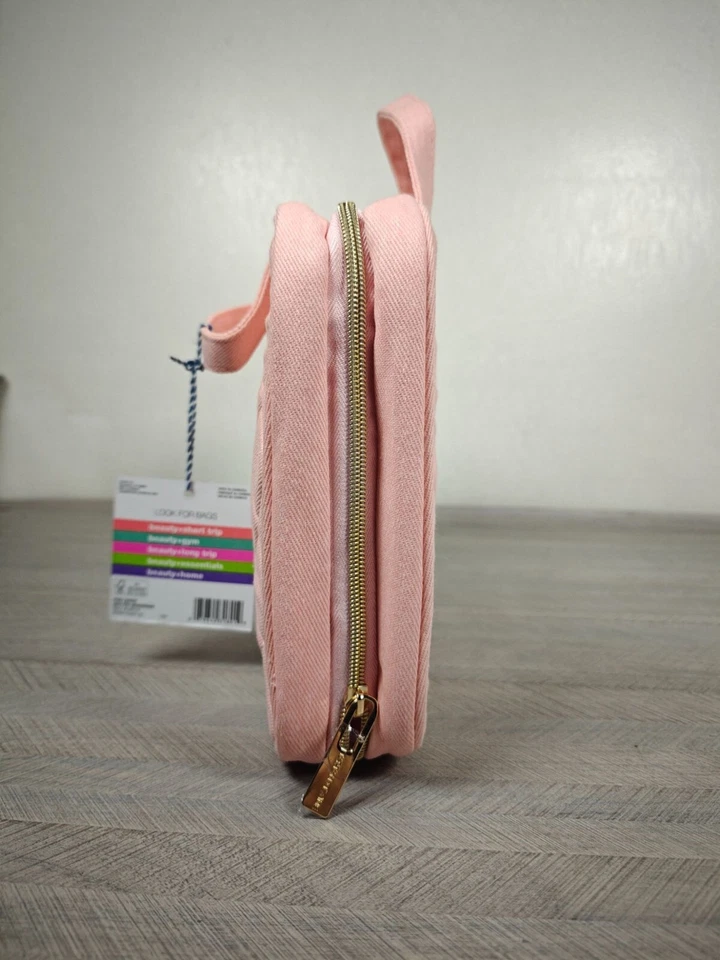 Tartán + Cordel Rosa Denim Deluxe Fin de Semana Belleza Viaje Organizador Bolsa de Maquillaje Foto 4 de 4