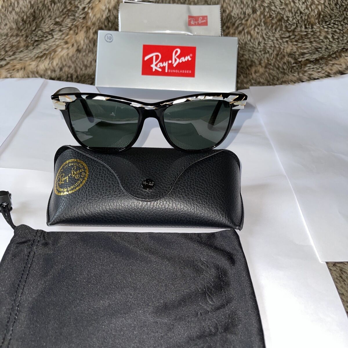 RAY-BAN B&L U.S.A WAYFARER SHINY MOSAIC PEARL G-15 GLASS RAY-BAN B&L U.S.A WAYFARER SHINY MOSAIC PEARL G-15 GLASS