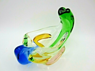 Czech bohemian Mstisov 'Rhapsody' Glass Bowl Frantisek Zemek pipe rack ashtray