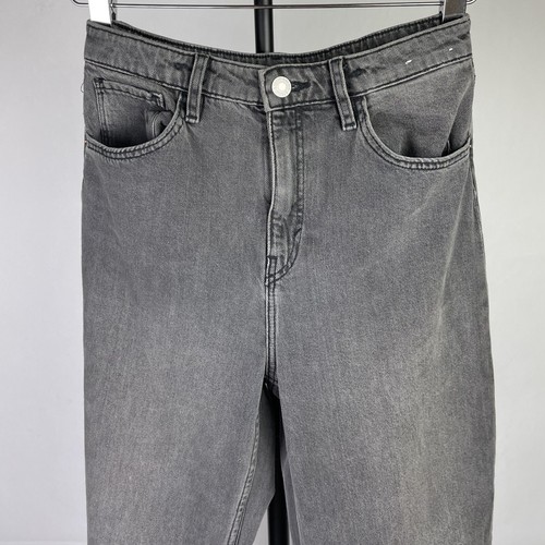 H&M Girls Wide Leg Jeans Size 14 Kids Dark Gray Denim High Waist Adjustable - Picture 9 of 14