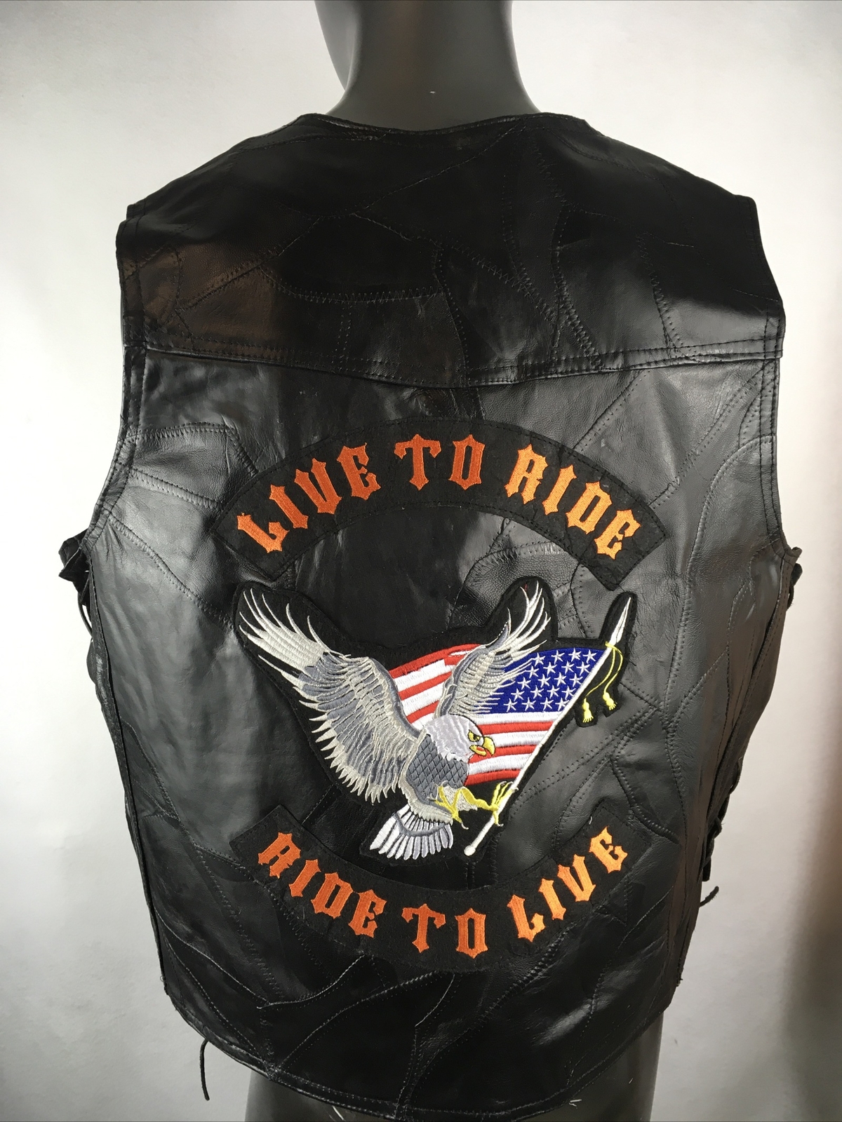 Diamond Plate Buffalo Leather LIVE TO RIDE RIDE TO … Gem