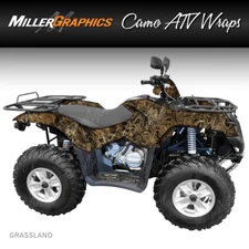 Camo ATV Wrap "Grassland" 3M Vinyl Graphic Kit for ATV 4 Wheeler