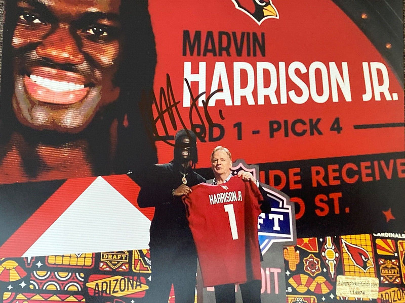 Marvin Harrison Jr Arizona Cardinals Signed Autographed Photo With COA 