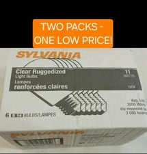 TWO Sylvania 11S14 Clear Ruggedized S14 Bulb 11W 6 Pack 130v 12 BULBS TOTAL 