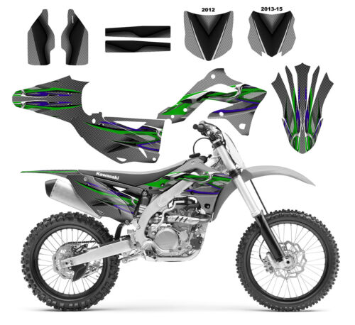 2012 2013 2014 2015 KX450f KXF 450 graphics decal kit #5815 Green Purple