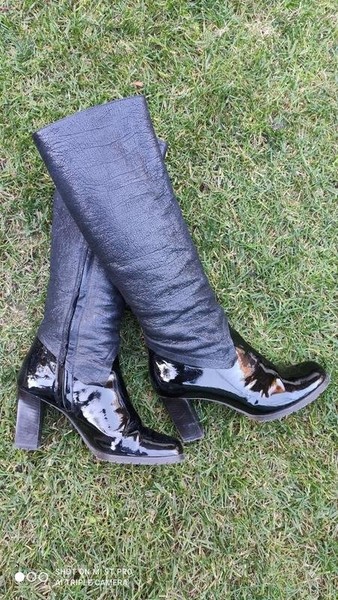 Women Studio Pollini Boots Black Leather 39