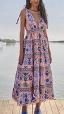 NWT Farm Rio Seashell Tapestry Sleeveless Midi Dress, Size S