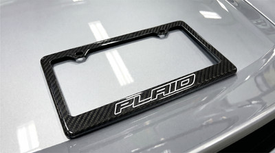 White Tesla Plaid License Plate Frame 100% Real Carbon Fiber