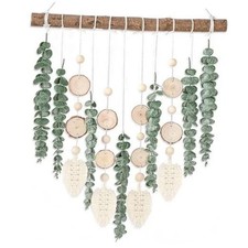 21    Eucalyptus Wall Hanging Decor Artificial Eucalyptus Plant Fake With Wood