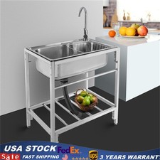 Commercial Utility  Prep Sink Stainless Steel Kitchen Sink 1 Compartment