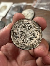 1885 Do MC Mexico 8 Reales Silver Coin Chopmarked Rare