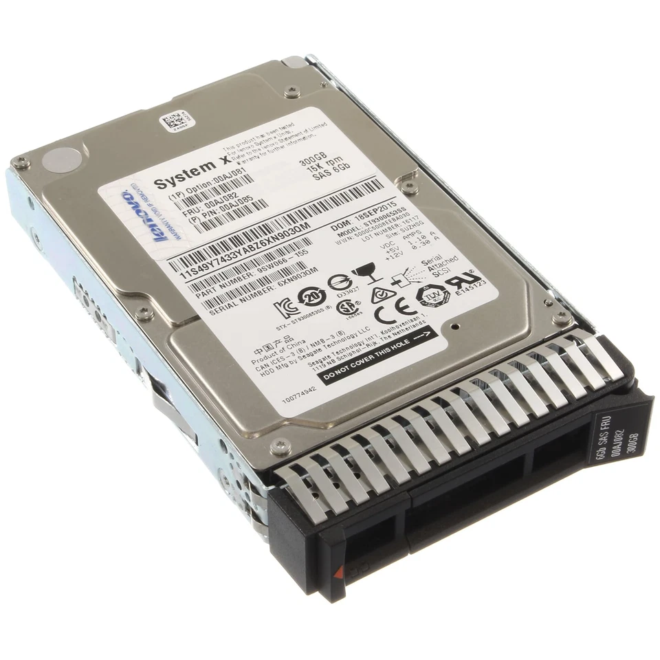 Lenovo SAS Festplatte 300GB 15k SAS 6G SFF 00AJ082 00AJ081 00AJ085