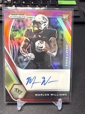 2021 Panini Prizm Draft Picks Marlon Williams /199 Red Auto RC #DPA-MWI