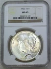 1923 Peace Silver Dollar NGC MS65 Frosty White PQ Beautiful coin#F321B