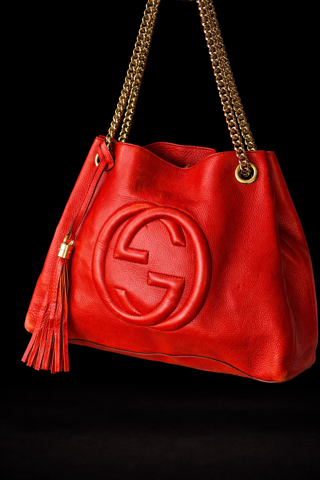 Gucci Soho Leather Double Chain Shoulder Bag