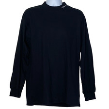 Size Matters TShirt Mens Size Large Black Collar Logo Long Sleeve Deer Shirt