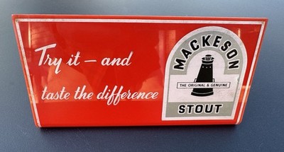 60 S MACKESON STOUT UK PLASTIC SHELF / COUNTER SIGN 